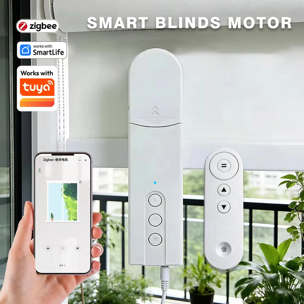 Zigbee Smart Motorized Roller Blinds Motor WIFI Shades Drive Shutter Shadows Works with Tuya App Control Lifting Curtain Driver