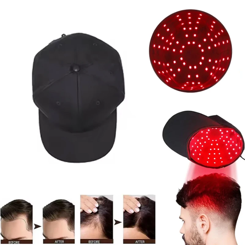 96個の赤外線led（660nm＆850nm）10hzパルス赤色光療法育毛キャップ、発毛促進、脱毛防止、ヘアケア用