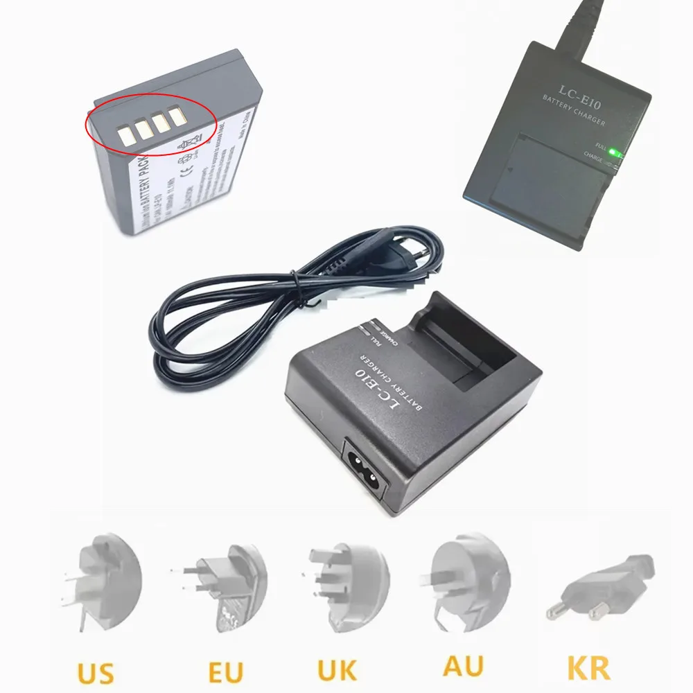 LP-E10 Kamera Batterie Ladegerät Ersetzen LC-E10C für Canon 1100D 1200D 1300D 1500D Rebel T3 T5 T6 T7 T100 3000D 4000D 2000D X80 X90