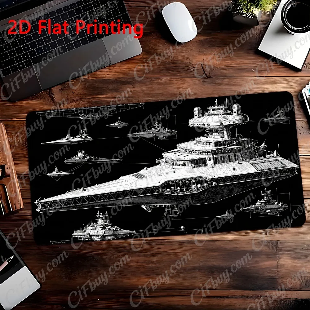 CIFBUY Mouse Pad Futuristic Spaceship Design Non Slip Rubber Base Durable Smooth Surface Gaming Office Desk Mat For PC Laptop