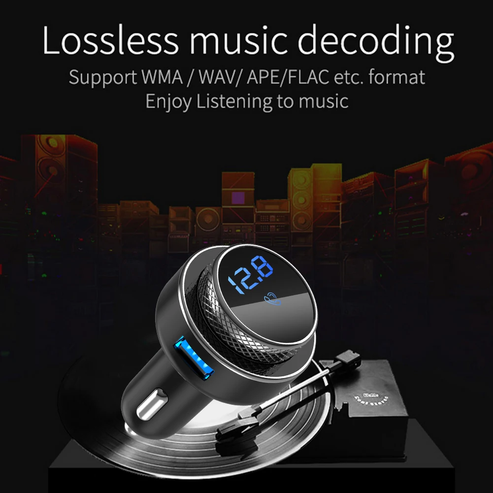 gc16-車載fmトランスミッター-bluetoothハンズフリー-mp3プレーヤー-qc30-usb急速充電器
