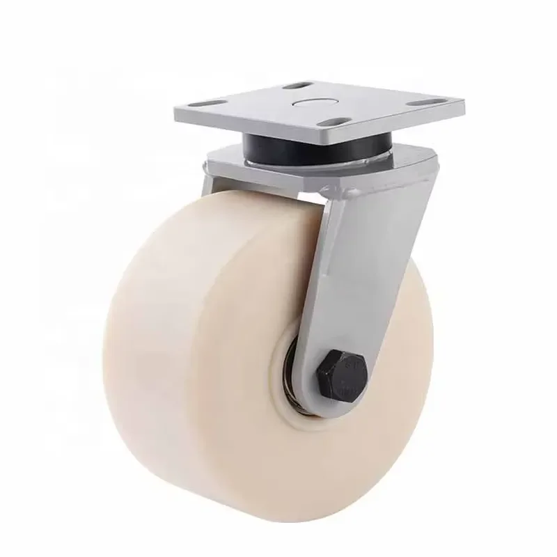 2 Ton Super Heavy MC Nylon Wheel Castor 8inch Swivel Industrial Castor Wheels Double Ball Bearing Extra Hard Tread 1