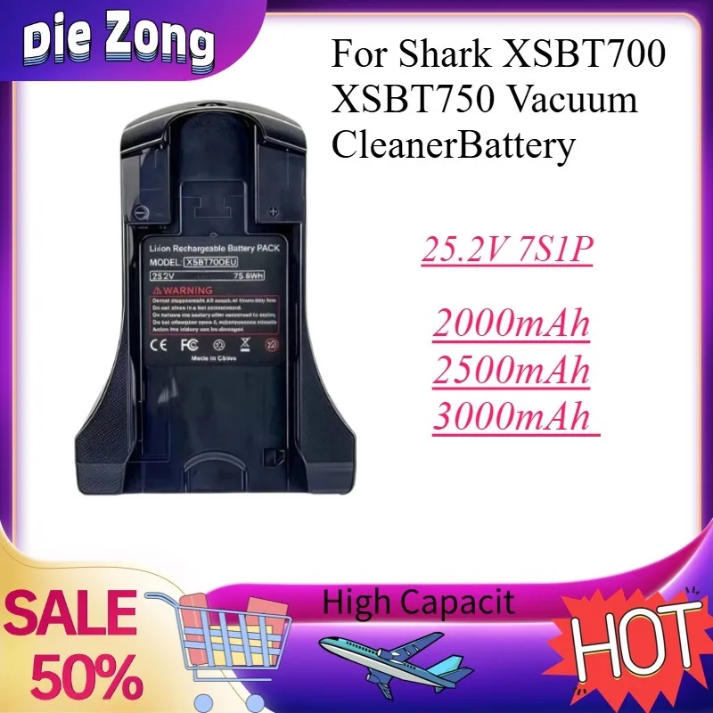 High-quality 2000mAh2500mAh 3000mAh 25.2V 7S1P Lithium-ion Battery for Shark XSBT700 XSBT750 Vacuum Cleaner Rechargeable Battery