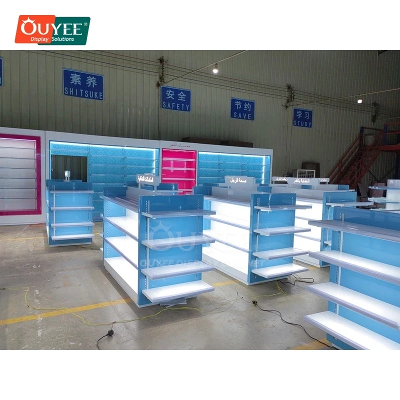 custom.Wall Display Pharmacy Retail Space Large Capacity Metal Pharmacy