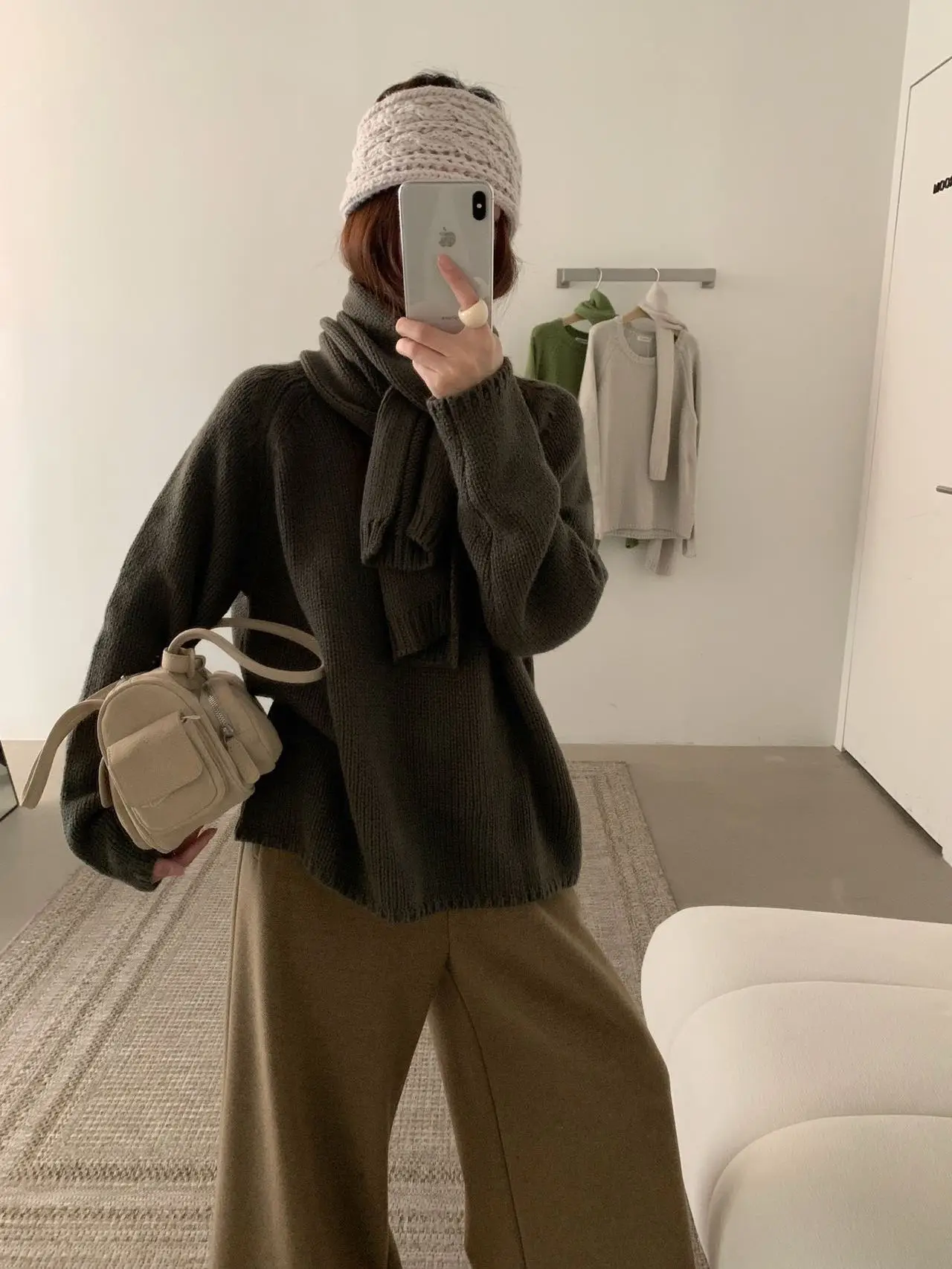 

Soft Korean Sle Knitted Sweater Women's Faion Slimming Warmth Long Sve round Ne Color Casual Autumn Winter