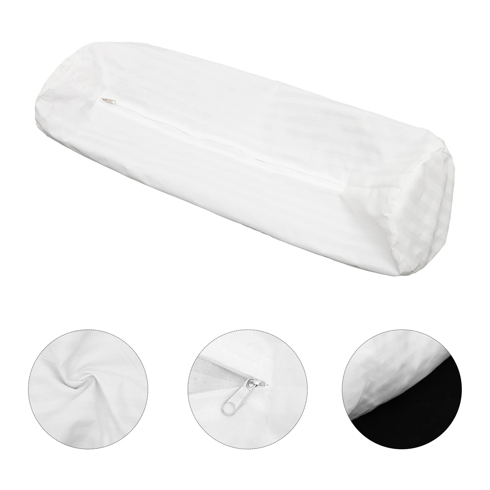 

Round Pillow Case 18X60cm Cylindrical Neck Protector Soft Surface Decorative Office Pillow Cover Reusable Easy Clean