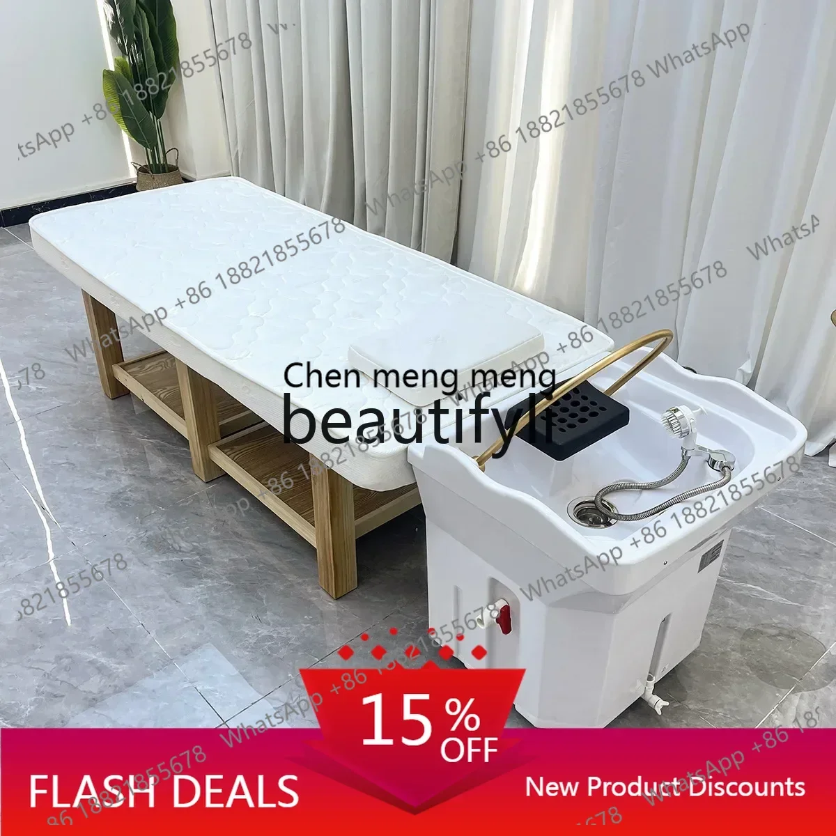 Movable ear picking hair salon head treatment instrument with water circulation fumigation shampoo machineE5556