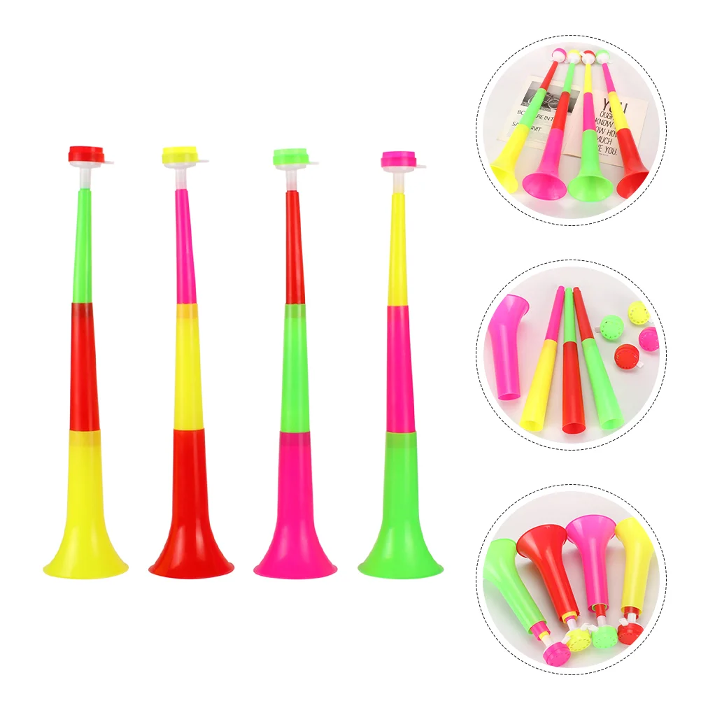 

4 Pcs Football Game Cheering Horn Child Kids Musical Instruments Trumpet Plastic Noise Maker Horns Toys