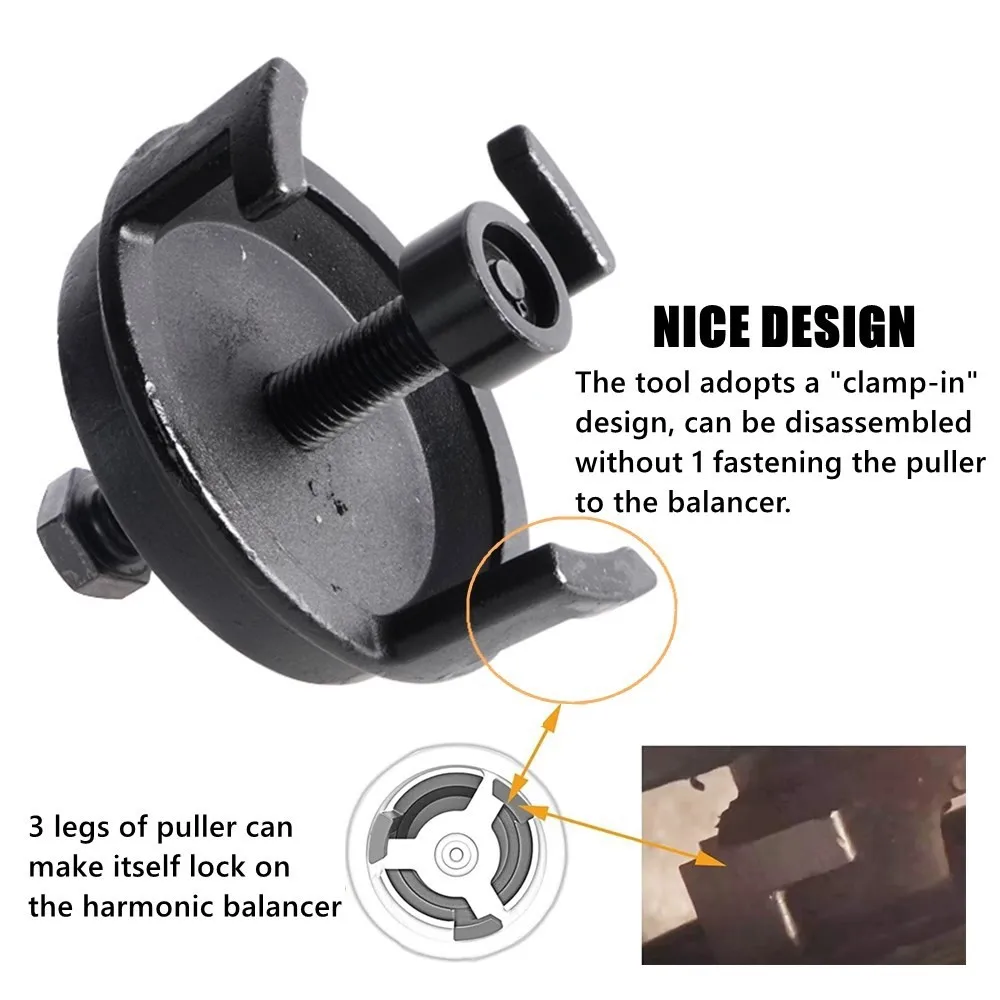 25264 Harmonic Balancer Puller LS Crank Pulley Puller For GM Dodge Jeep Chrysler Remove Harmonic Balancers without Tapped Holes