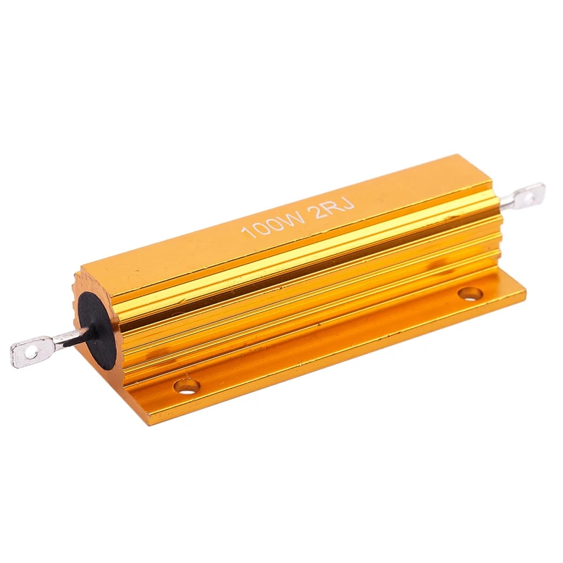 4X Gold Aluminium Beklede Vermogen Weerstand Weerstand 100W, 2 Ohm 2R