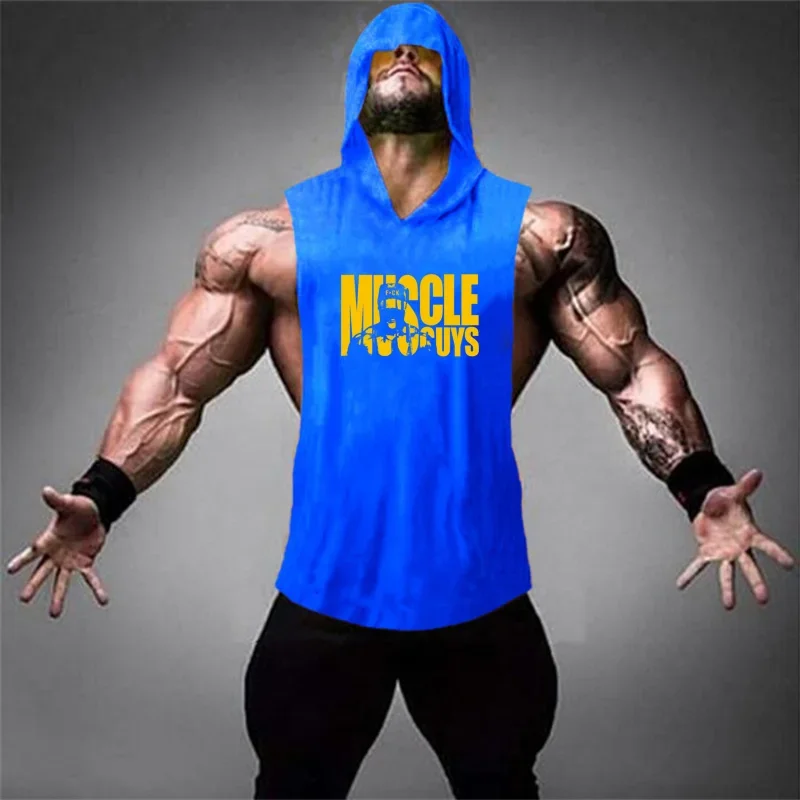 New Brand Summer Fitness Stringer Hoodies Muscle Shirt Bodybuilding Clothing Gym Tank Top Mens Sporting Sleeveless shirts