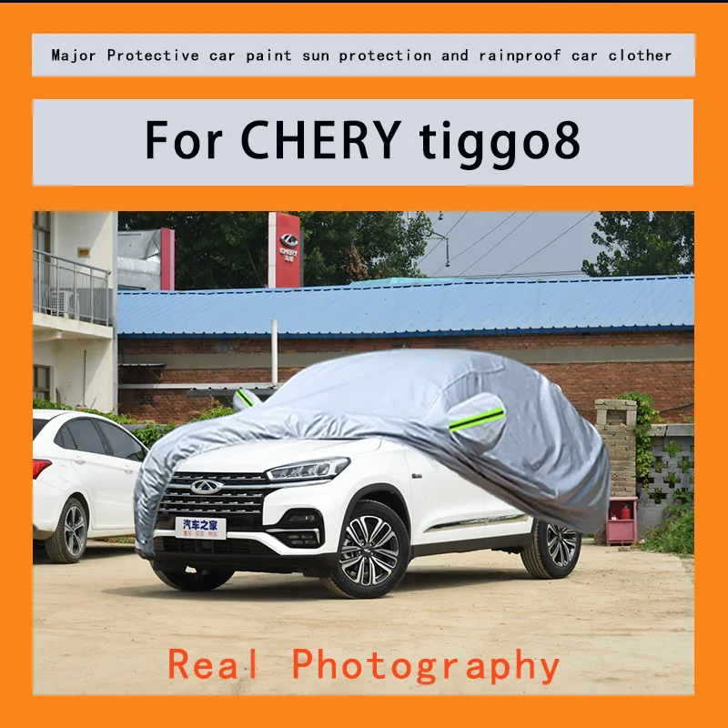 

﻿﻿For CHERY tiggo8 Car Covers Outdoor Waterproof Dustproof Sun Rain Snow Protection Thick Oxford Cloth Full Outer Cover
