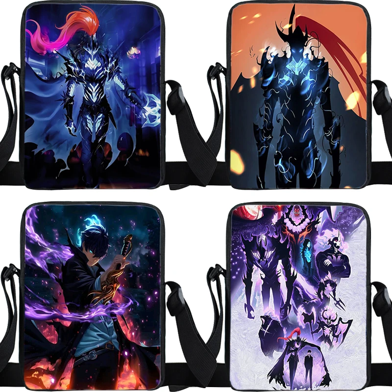 

Anime Solo Leveling Shoulder Bag Students Handbags Kids Casual Crossbody Bag Sung Jin-Woo Print Messenger Bags Phone Tote Gift