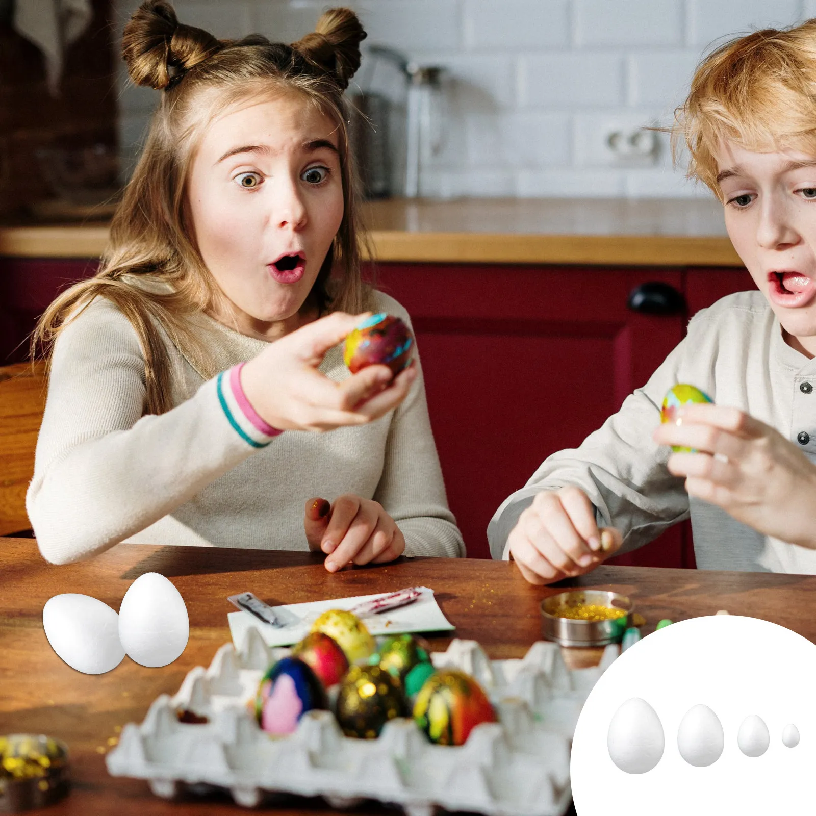 

Набор для творчества на Пасху из 45 предметов: имитационные яйца для росписи своими руками, набор для детских занятий, декоративные яйца ручной работы для пасхального поиска, праздничный подарок