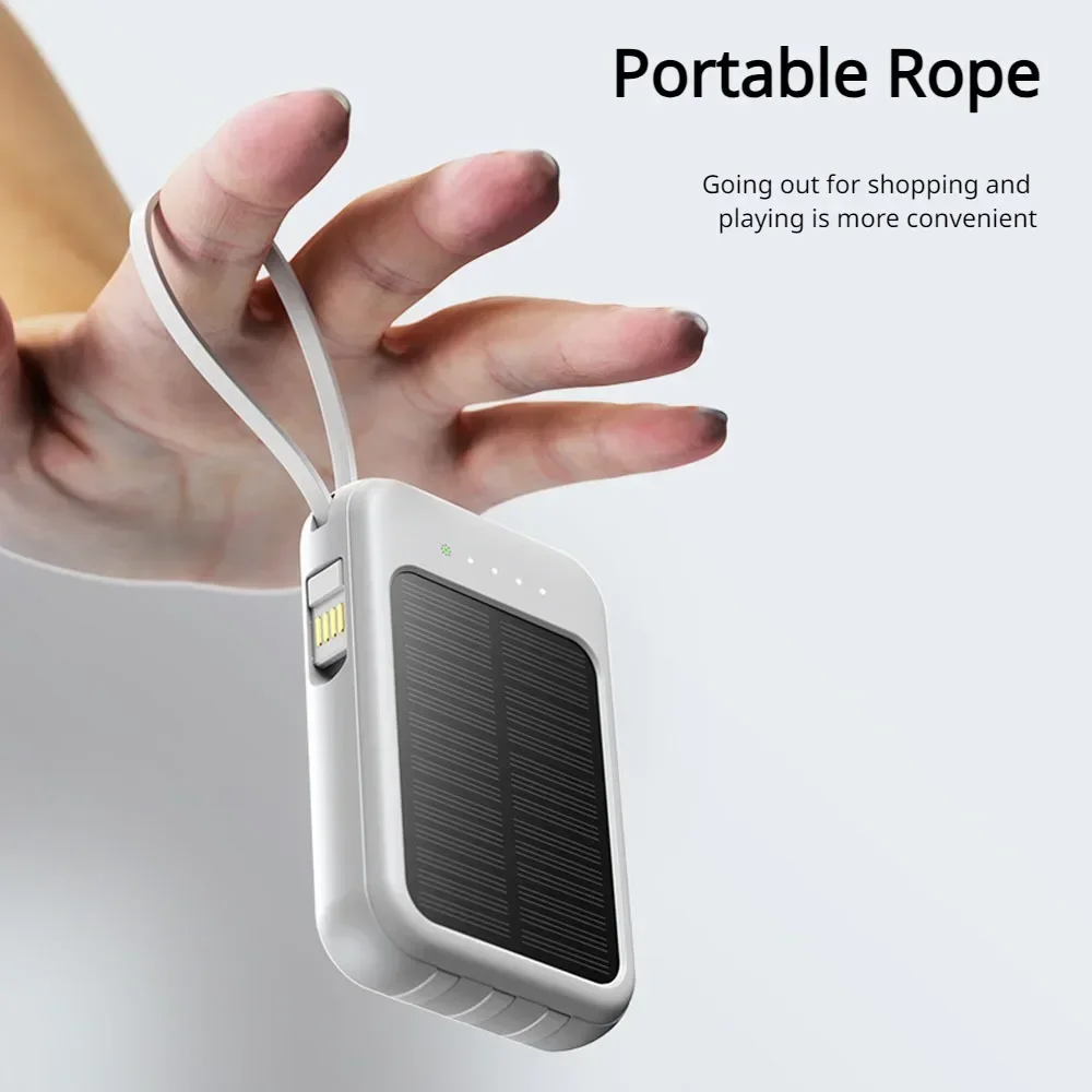 With 3 Built-in Power Bank Mini Power Bank External Solar Cells 20000mAh Big Capacity Fast Charging Phone Charger