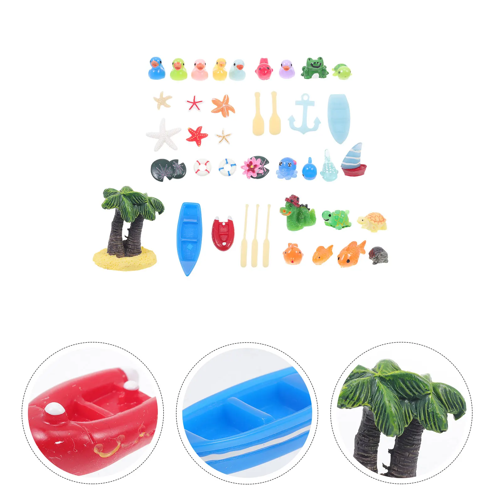 40 Pcs Resin Crafts Lifelike Mini Figurines Fish Tank Decor Aquarium naments Garden Accessories Pet Supplies Realistic