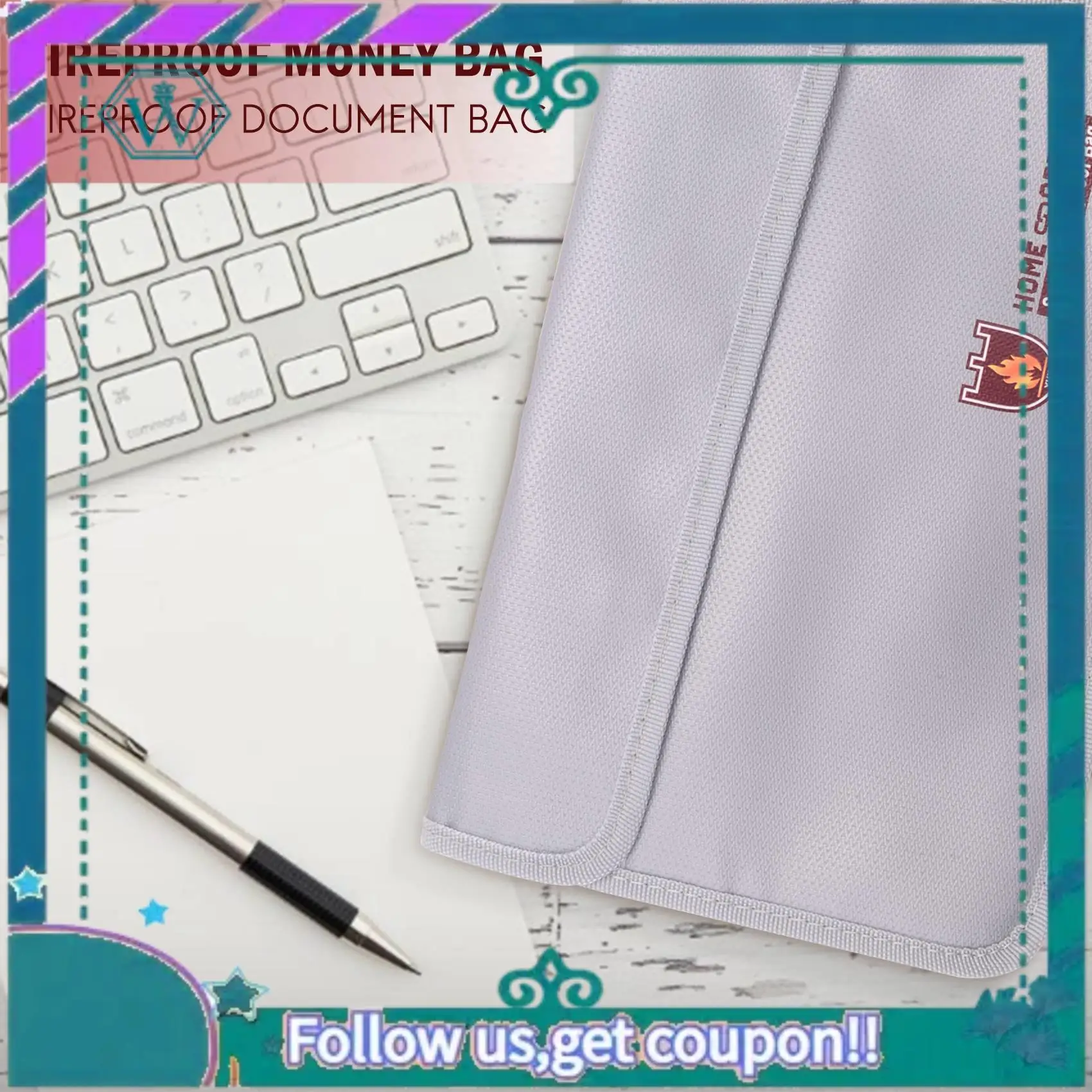 

Upgraded Fireproof Document Bag,Waterproof And Fireproof Money Bag With Zipper,Fireproof Safe Storage Pouch For Passport Ect.