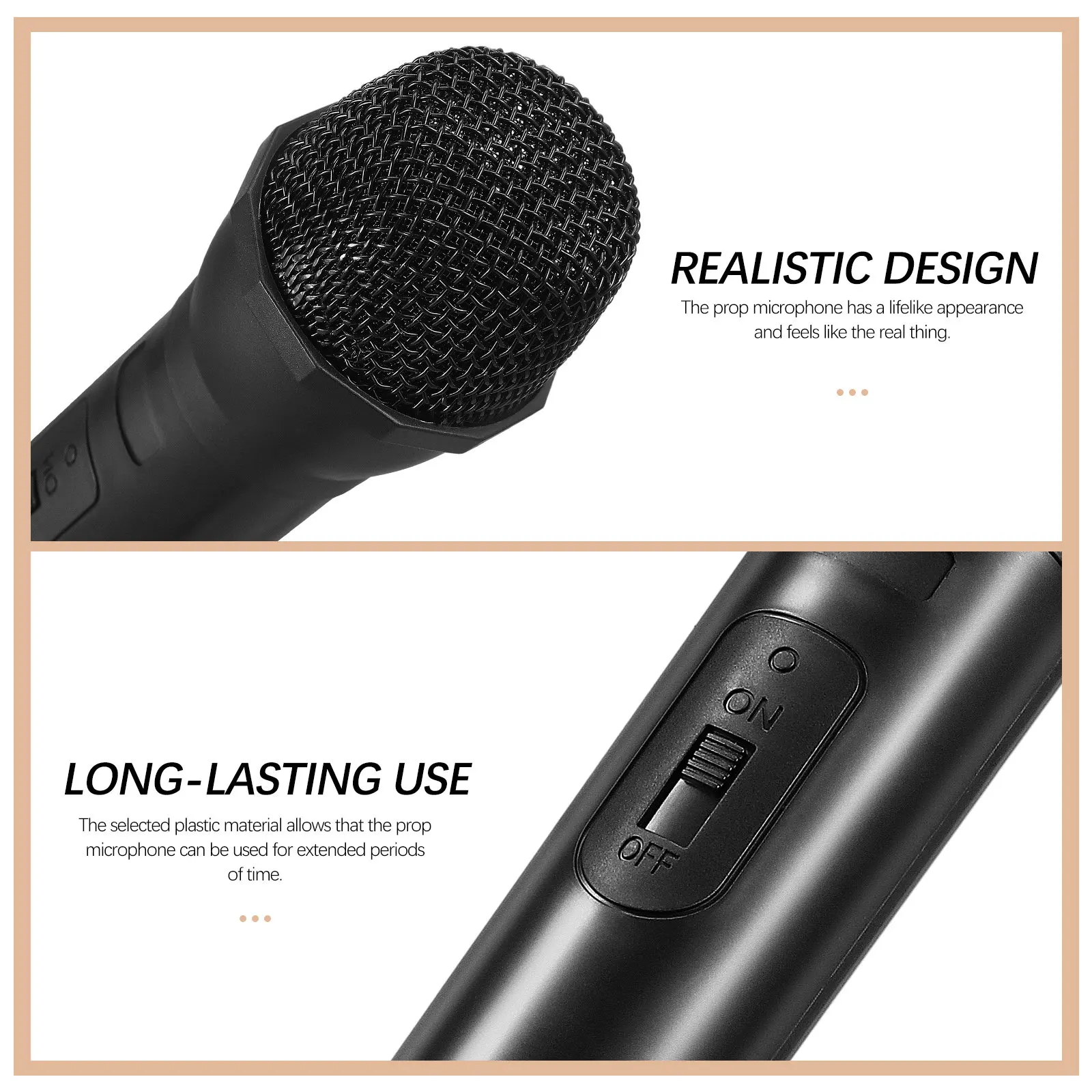 Fake Microphone Prop Realistic Lightweight Plastic Simulation for Party Stage Performance Public Speaking Microphone Prop