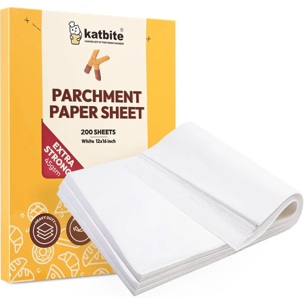 

200 Pack 12x16 Heavy Duty Parchment Paper Sheets for Baking, Cooking, and Air Frying