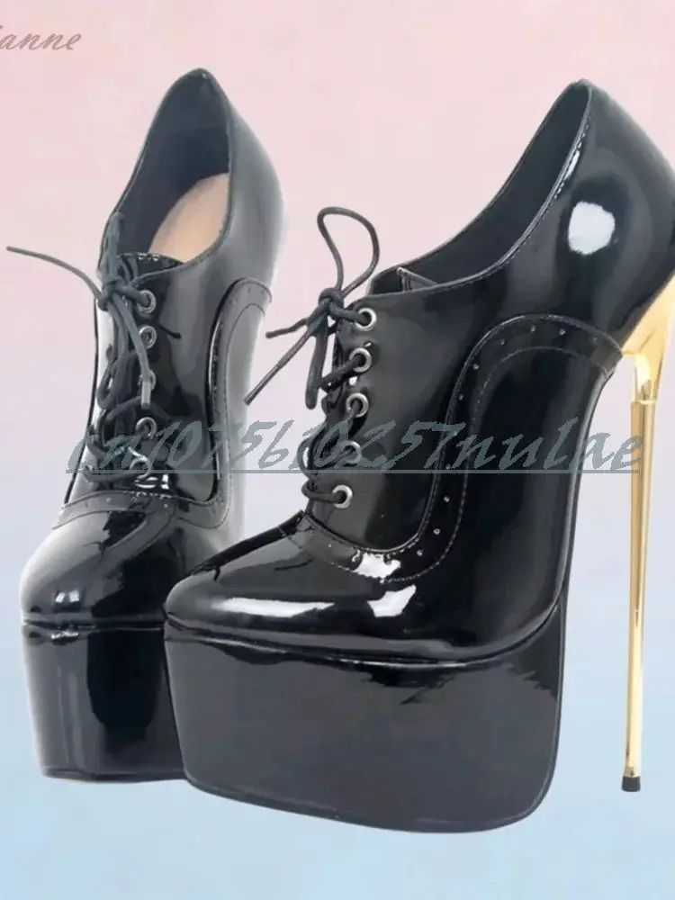 

Solid Strappy Shallow Pumps Metal Stiletto High Heel Patent Leather Shallow Performance Women Shoes 2026 New Women Dance Shoes