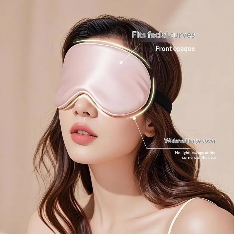 Doppelseitige Schlafmaske aus Seide mit verstellbarem Riemen, lichtblockierend, atmungsaktiv, Reise-Schlafmaske, schützende Sicherheitsbrille – Detail 8