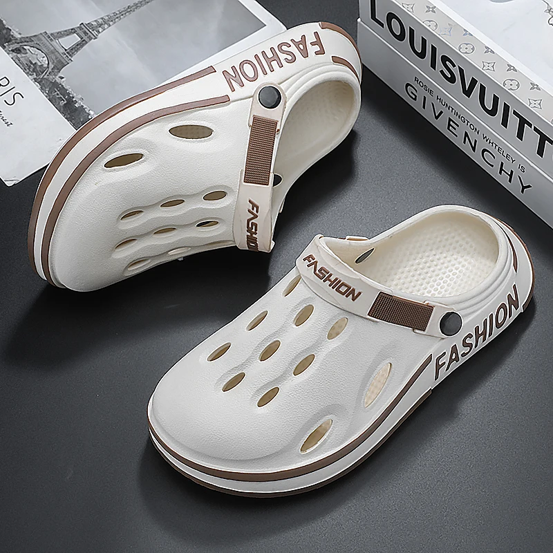 

Летняя обувь с отверстиями, эластичные тапочки, мужские сандалии для вождения