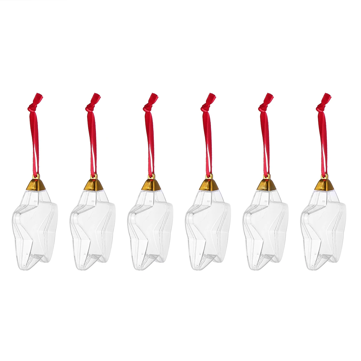 6 قطعة عيد الميلاد صور الكرة ديكور معلق على شكل نجمة Diy بها بنفسك صورة شفافة تذكار زخرفة لمستلزمات حفلات شجرة عيد الميلاد