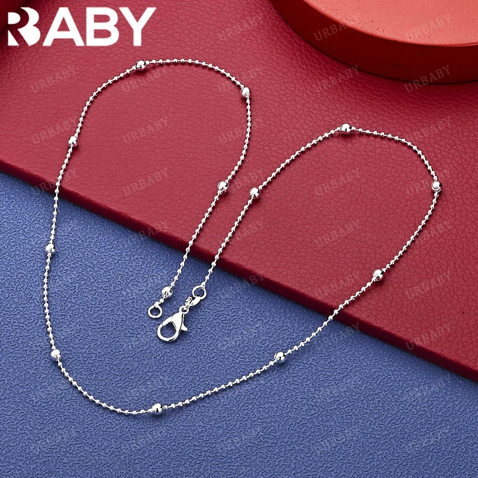 

URBABY 925 Sterling Silver 55cm Beads Chain Necklace Creativity Gifts Street All-match Party And Daily Wear