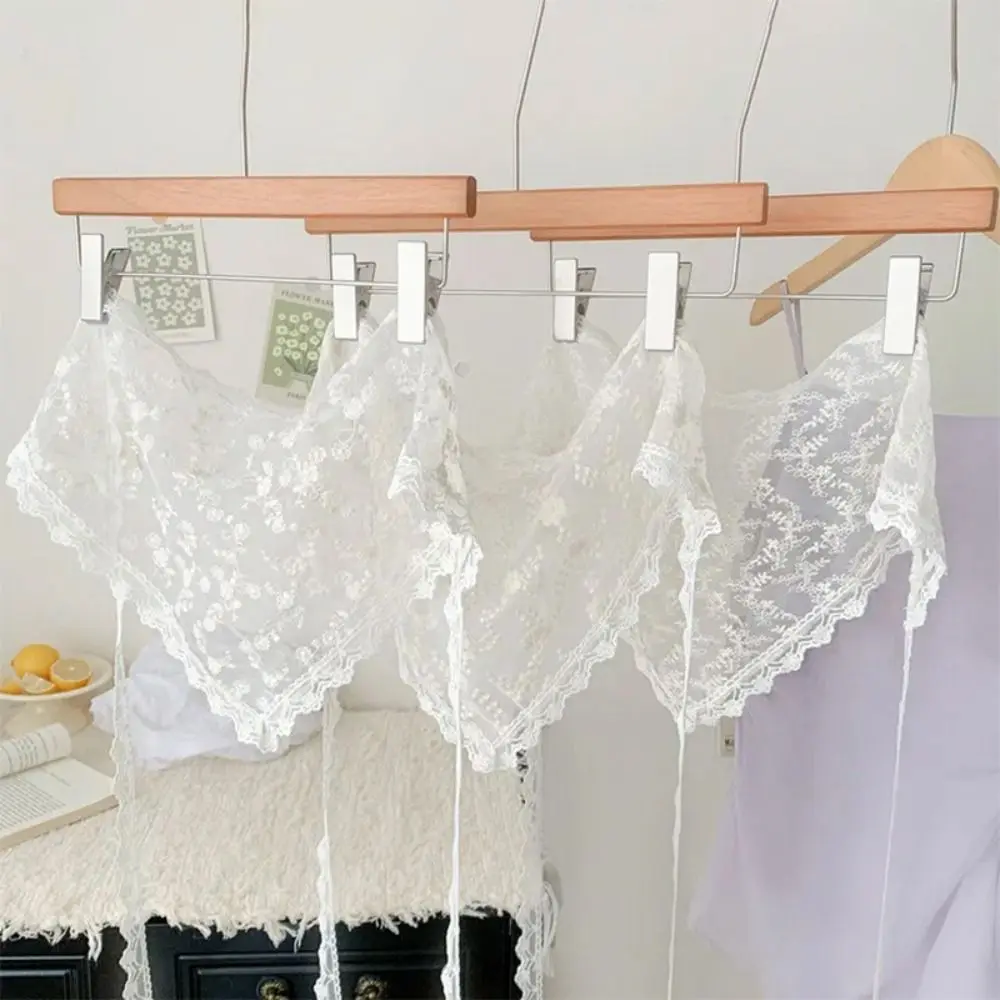 All-match Floral Printed Lace Triangle Scarf Ethnic Style Wraps Lace Headband Pastoral Style Thin Butt Curtain Scarf Accessories