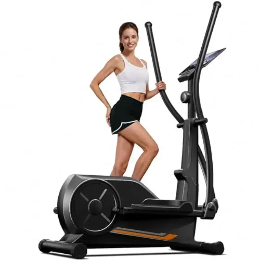 Home Elliptical Machine with Steel Frame, Black Finish, Hyper-quiet Magnetic Drive System for Low-noise Workouts