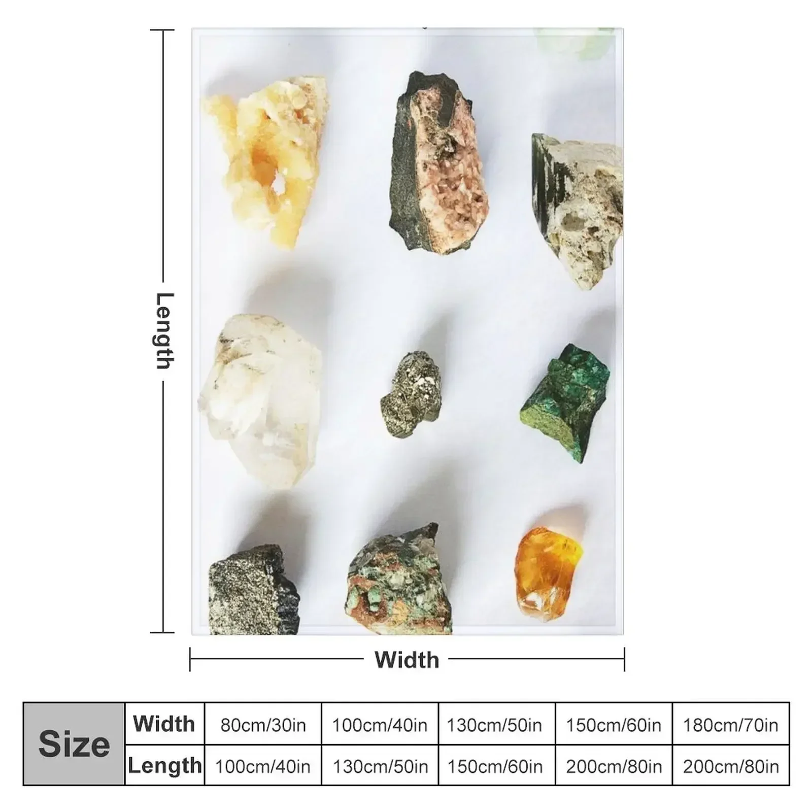 New Geodes Minerals Gems Stones Throw Blanket couch cozy soft plush fuzzy picnic outdoor blanket