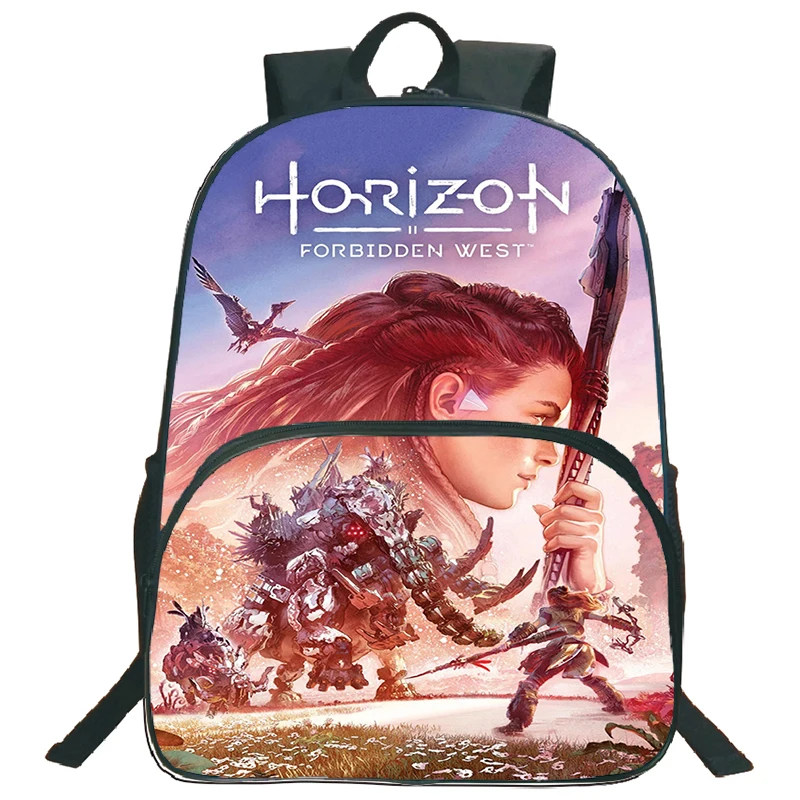 Mochila con estampado de juego Horizon Forbidden West de Gran capacidad para niños y niñas, Bolsa Escolar impermeable para ordenador portátil, mochila para niños