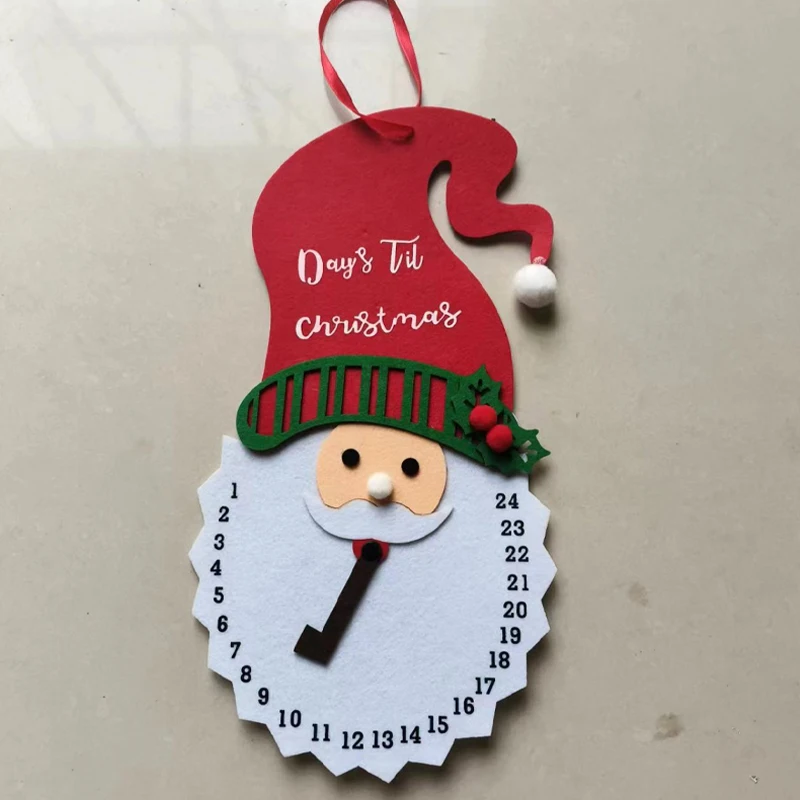 1 قطعة ورأى عيد الميلاد التقويم سانتا كلوز ثلج عيد الميلاد الحلي عيد ميلاد سعيد الاحتفال الديكور الوقت عناصر الديكور #3