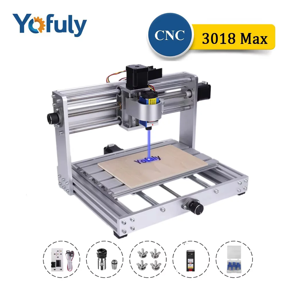 CNC 3018 Max Metal Engraving Machine With 200w Spindle DIY Mini 20W Laser Engraver CNC Wood Router, MDF Cutting, Milling Machine