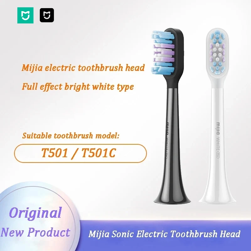 2/4 PCS Original Mijia T501/T501C Electric Toothbrush Head Full Effect Bright White Clean Caring Replace Teeth Toothbrush Heads