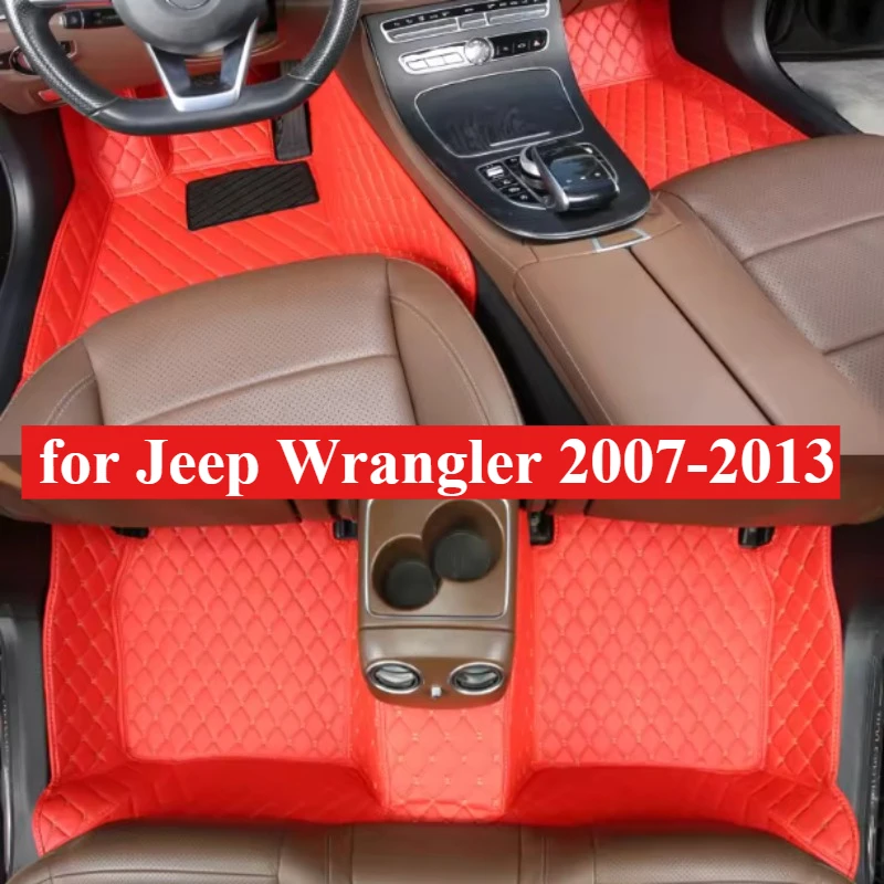 Custom Car Floor Mats For Jeep Wrangler 2007-2013 Automobile All Weather Auto Accessories Foot leather Carpets Fashion Rugs