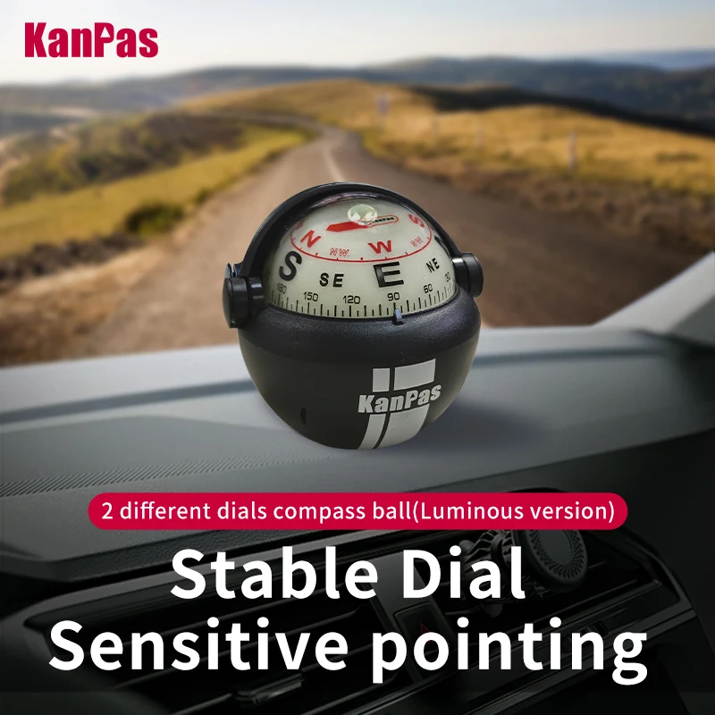 New!!KANPAS Vehicle Compass Ball with  Luminous /Upgraded capsule/compass for car / Dashboard compass ball / Compass boat/V-41-L