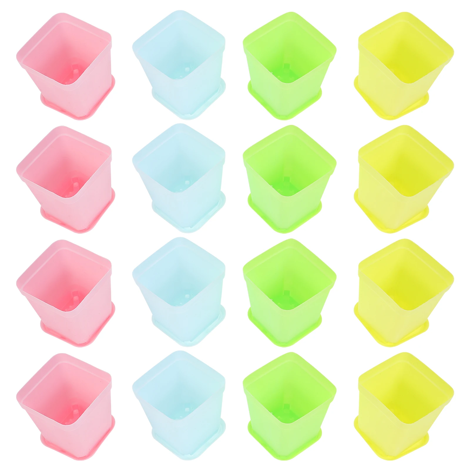 

24 Pcs Square Resin Flower Pots Air Permeable Garden for Balcony Indoor Decor Lightweight Corrosion Resistant