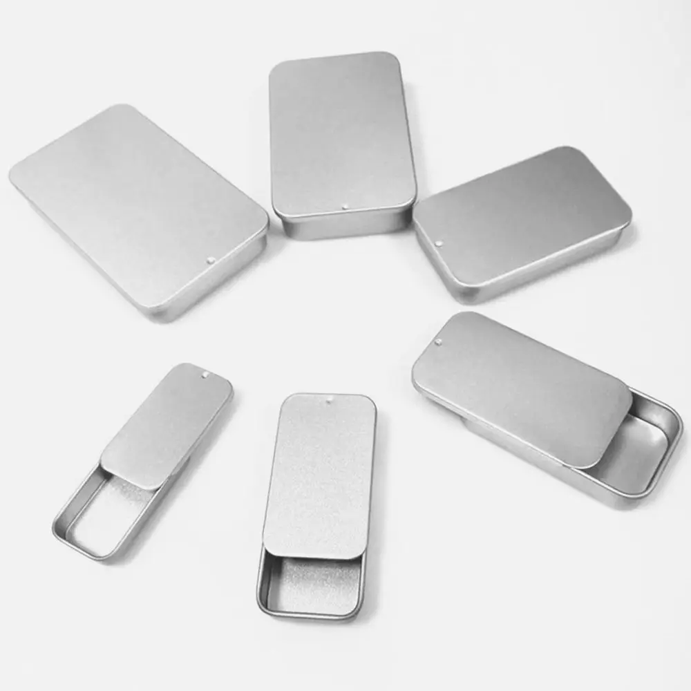 Mini Tin Plate Storage Box Push-pull Rust proof Candy Packaging Multi Size Dust-proof Iron Box Travel