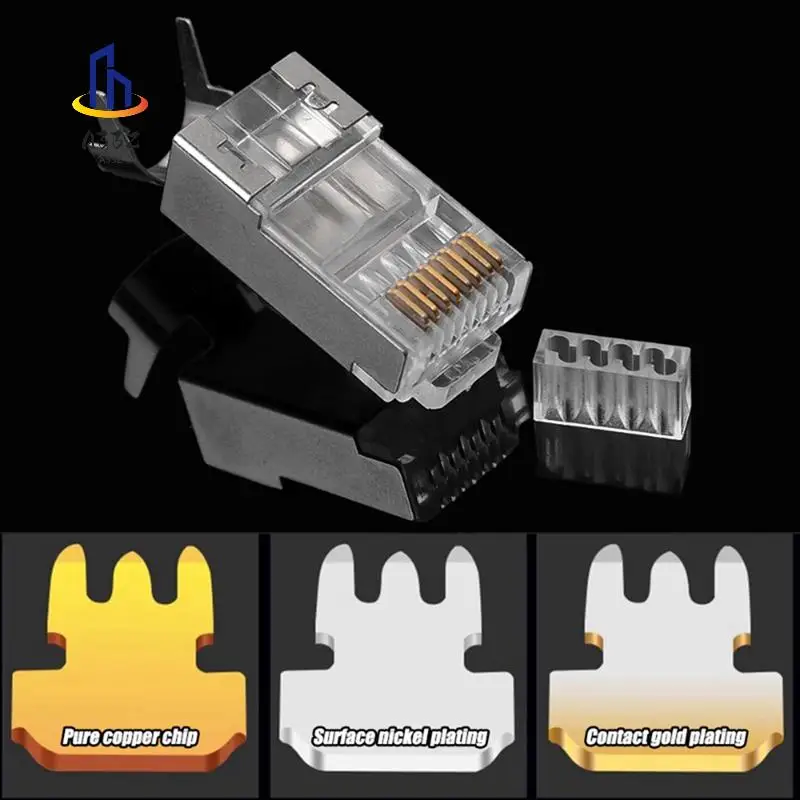 

A33Z-20Pcs CAT7 Metal Shielded RJ45 Connector Ethernet Cable Plug CAT 7 Shielded RJ45 Connector
