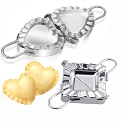 Stainless Steel Square Heart Shape Dumplings Mold Lazy DIY Jiaozi Maker Device Multifunctional Mould Kitchen Tools Accessories