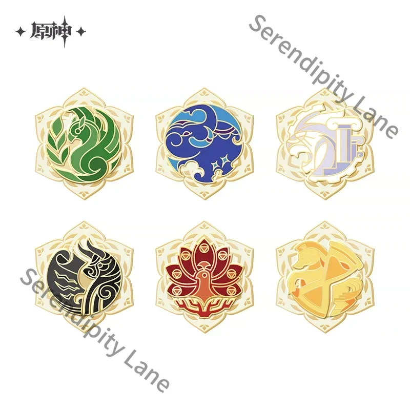 Genshin Impact Celebration Series Metal Badge Ambitus Cosplay Friend Ladybro Gift Goods Colleagues Emblem Game Anime Official
