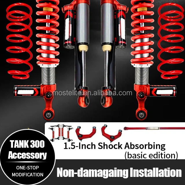 4X4 Off-road 8-Stage Adjustable 1.5-Inch Nitrogen Shock Absorber Lift Kit Suspension For GWM Tank 300 Accessories