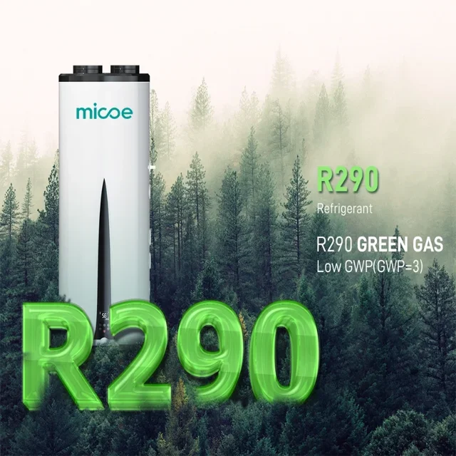 Micoe 75 Degree R134A R290 All In One Monoblock Wifi Domestic Solar Heating Wall Mounted Air To Water Heat Pump Water Heater