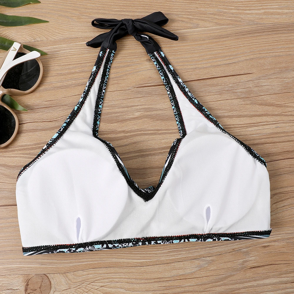 2023 New Women Retro Bathing Suit Swimsuit Female New Design Printing Bikini Swimwear Summer High Waist Two Piece Set Bath Suit