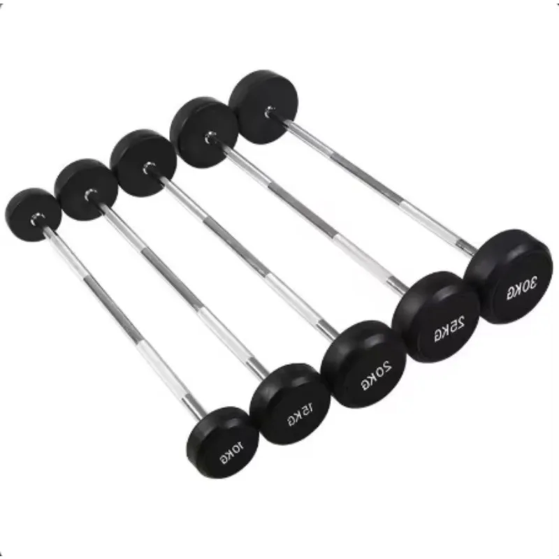 

YTYIN Custom Logo Gym Exercise Set With Integrated Fixed Weightlifting BarbellStraight Bar Curved Bar