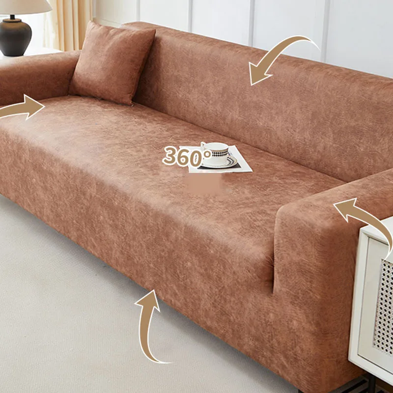 Luxury Micro Waterproof Soft Sofa Cover All-Inclusive Anti-Cat Scratch Seat Cushion Faux Leather Couch Covers for Four Seasons