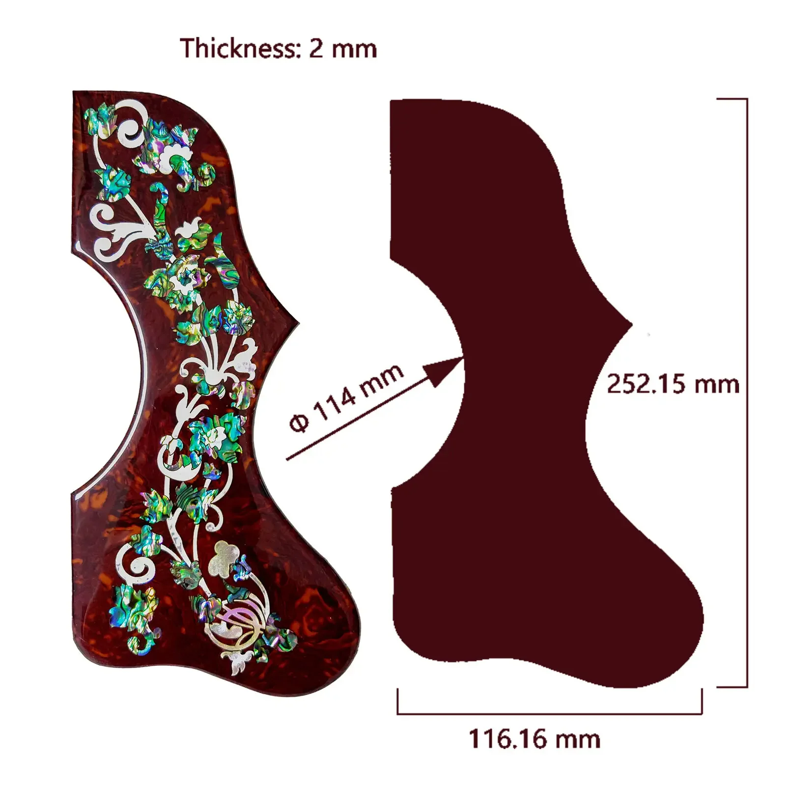 

Yumiya Acoustic Guitar Pickguard for J200 SJ200 Self Adhesive Pickguard Thickness 2mm Guitar Accessoires