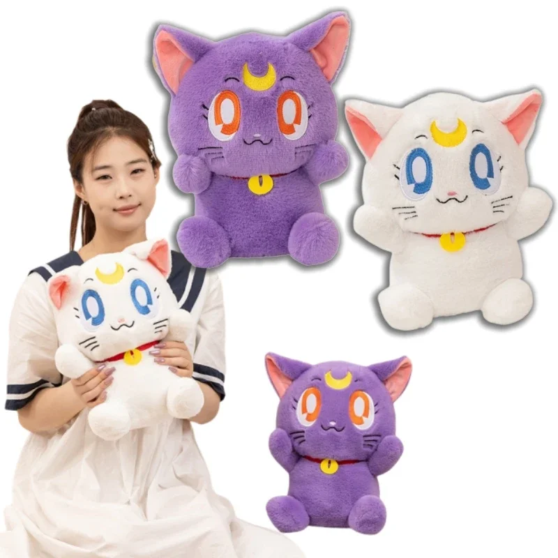 

Very Soft Sailor Moon Cat Plushies Stuffed Artemis Luna Cat Plush Toy Fluffy Anime Doll Xmas Gifts Cuddly Pillow Home Decor Girl
