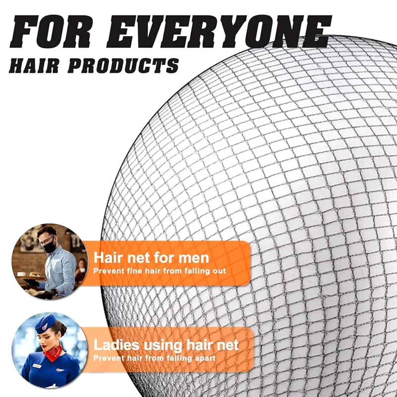 

-A51Z 100Set Hair Nets And U Shaped Hair Pins Set Black 24In Invisible Mesh Elastic Edge Hair Net For Women Food Service,Ballet